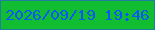 文字の大きさ：4、枠の色：1e7fa1、背景の色：11bd31、文字の色：0957fb 無料ブログパーツのブログ時計