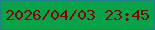 文字の大きさ：4、枠の色：1e8186、背景の色：08a348、文字の色：7d0606 無料ブログパーツのブログ時計