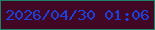 文字の大きさ：5、枠の色：1e8366、背景の色：430726、文字の色：1c40d9 無料ブログパーツのブログ時計