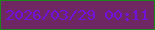 文字の大きさ：4、枠の色：1e851a、背景の色：6e2762、文字の色：7412db 無料ブログパーツのブログ時計