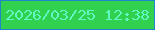 文字の大きさ：3、枠の色：1e85c8、背景の色：32d04f、文字の色：5ef9c0 無料ブログパーツのブログ時計