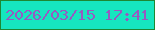 文字の大きさ：4、枠の色：1e8832、背景の色：16e6bf、文字の色：975ac1 無料ブログパーツのブログ時計