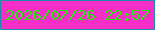 文字の大きさ：1、枠の色：1e8ca9、背景の色：f42ec6、文字の色：25ec0c 無料ブログパーツのブログ時計