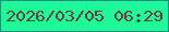 文字の大きさ：1、枠の色：1e8d7a、背景の色：1df899、文字の色：703b3a 無料ブログパーツのブログ時計