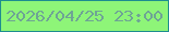 文字の大きさ：5、枠の色：1e8d90、背景の色：8ef578、文字の色：6ea495 無料ブログパーツのブログ時計