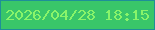 文字の大きさ：3、枠の色：1e8f98、背景の色：39c669、文字の色：89f46a 無料ブログパーツのブログ時計