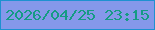 文字の大きさ：5、枠の色：1e91d0、背景の色：8598ea、文字の色：159b84 無料ブログパーツのブログ時計