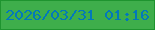 文字の大きさ：4、枠の色：1e942f、背景の色：3eae4b、文字の色：0278ba 無料ブログパーツのブログ時計