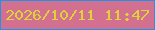文字の大きさ：1、枠の色：1e94e9、背景の色：d36f8f、文字の色：ded23c 無料ブログパーツのブログ時計