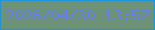 文字の大きさ：3、枠の色：1e95d9、背景の色：6d9277、文字の色：6481f1 無料ブログパーツのブログ時計