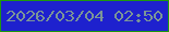 文字の大きさ：4、枠の色：1e980e、背景の色：1e21ce、文字の色：7b9597 無料ブログパーツのブログ時計