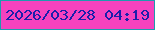 文字の大きさ：4、枠の色：1e9bae、背景の色：f642be、文字の色：1c1fab 無料ブログパーツのブログ時計