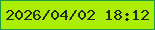 文字の大きさ：4、枠の色：1e9c41、背景の色：abed04、文字の色：272d1d 無料ブログパーツのブログ時計
