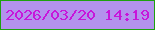 文字の大きさ：2、枠の色：1ea10f、背景の色：b392ed、文字の色：c716da 無料ブログパーツのブログ時計