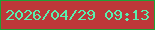文字の大きさ：5、枠の色：1ea136、背景の色：bd3739、文字の色：59efae 無料ブログパーツのブログ時計
