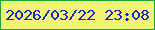 文字の大きさ：1、枠の色：1ea634、背景の色：f1f374、文字の色：1c22d7 無料ブログパーツのブログ時計