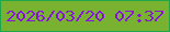 文字の大きさ：2、枠の色：1ea64b、背景の色：78b230、文字の色：8813e0 無料ブログパーツのブログ時計