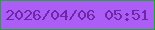 文字の大きさ：5、枠の色：1ea82e、背景の色：ab5df6、文字の色：6c27a7 無料ブログパーツのブログ時計