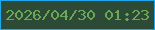 文字の大きさ：1、枠の色：1ea8f0、背景の色：2d4a36、文字の色：69a955 無料ブログパーツのブログ時計