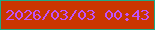 文字の大きさ：3、枠の色：1eaa86、背景の色：ca3601、文字の色：c151fa 無料ブログパーツのブログ時計