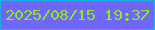 文字の大きさ：2、枠の色：1eaee9、背景の色：6f67f9、文字の色：90ea15 無料ブログパーツのブログ時計