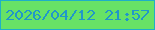 文字の大きさ：4、枠の色：1eafc7、背景の色：67e266、文字の色：2097c9 無料ブログパーツのブログ時計