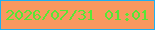 文字の大きさ：4、枠の色：1eb0f1、背景の色：f9985f、文字の色：58e735 無料ブログパーツのブログ時計