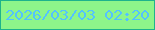 文字の大きさ：1、枠の色：1eb38c、背景の色：8df58a、文字の色：53c2fe 無料ブログパーツのブログ時計