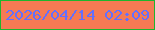 文字の大きさ：3、枠の色：1eb52d、背景の色：f57a54、文字の色：636ffd 無料ブログパーツのブログ時計