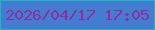 文字の大きさ：1、枠の色：1eb5cb、背景の色：447cd0、文字の色：8d2ca3 無料ブログパーツのブログ時計