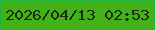 文字の大きさ：5、枠の色：1eb73f、背景の色：45b118、文字の色：182f0d 無料ブログパーツのブログ時計
