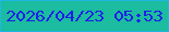 文字の大きさ：2、枠の色：1eb7e4、背景の色：1bbc9f、文字の色：1e1fe6 無料ブログパーツのブログ時計