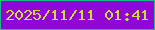 文字の大きさ：1、枠の色：1eb98a、背景の色：9206d5、文字の色：cddc42 無料ブログパーツのブログ時計