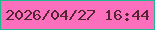 文字の大きさ：2、枠の色：1eb98f、背景の色：fb6fbc、文字の色：532632 無料ブログパーツのブログ時計