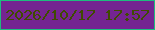 文字の大きさ：3、枠の色：1ebc7e、背景の色：742491、文字の色：3f4b01 無料ブログパーツのブログ時計