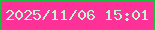 文字の大きさ：3、枠の色：1ebd41、背景の色：fe3198、文字の色：c5f5d0 無料ブログパーツのブログ時計
