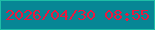 文字の大きさ：3、枠の色：1ebea7、背景の色：078695、文字の色：ec183f 無料ブログパーツのブログ時計