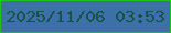文字の大きさ：3、枠の色：1ec318、背景の色：3b70a9、文字の色：195047 無料ブログパーツのブログ時計