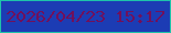 文字の大きさ：5、枠の色：1ec3aa、背景の色：1c3cb4、文字の色：71105b 無料ブログパーツのブログ時計