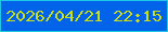 文字の大きさ：1、枠の色：1ec8e5、背景の色：0063e9、文字の色：c7de18 無料ブログパーツのブログ時計