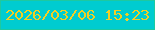 文字の大きさ：3、枠の色：1ec9a0、背景の色：00ccd0、文字の色：f4cf23 無料ブログパーツのブログ時計