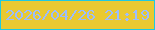 文字の大きさ：3、枠の色：1ec9e1、背景の色：e9c931、文字の色：9cbdfe 無料ブログパーツのブログ時計