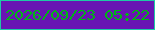 文字の大きさ：5、枠の色：1ecaa5、背景の色：6815b3、文字の色：00b615 無料ブログパーツのブログ時計