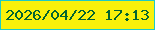 文字の大きさ：1、枠の色：1ecac5、背景の色：f9f10b、文字の色：036431 無料ブログパーツのブログ時計