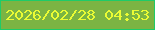 文字の大きさ：3、枠の色：1ecb68、背景の色：7bb443、文字の色：ebfc34 無料ブログパーツのブログ時計