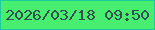 文字の大きさ：2、枠の色：1ecb9a、背景の色：48ee6f、文字の色：32504e 無料ブログパーツのブログ時計
