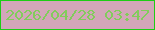 文字の大きさ：5、枠の色：1ecd15、背景の色：d3a6b9、文字の色：82cc5c 無料ブログパーツのブログ時計