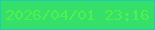 文字の大きさ：4、枠の色：1ecdb8、背景の色：36de6a、文字の色：50f14e 無料ブログパーツのブログ時計