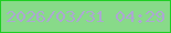 文字の大きさ：4、枠の色：1ece23、背景の色：88da89、文字の色：aca7d2 無料ブログパーツのブログ時計