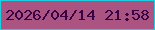 文字の大きさ：2、枠の色：1ecfe2、背景の色：ab5481、文字の色：390047 無料ブログパーツのブログ時計